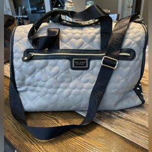NW/OT Betsey Johnson Tan Quilted Heart Weekender Crossbody Bag